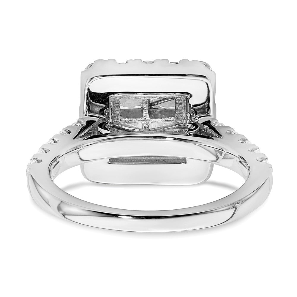 2.17ct. CZ Solid Real 14k White Gold Cluster CZ Engagement Ring