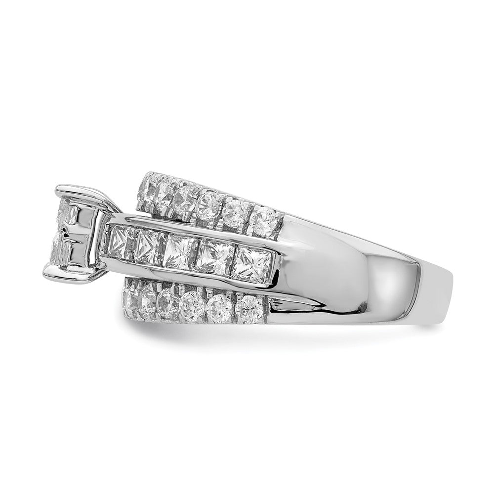 2.45ct. CZ Solid Real 14k White Gold Cluster CZ Engagement Ring