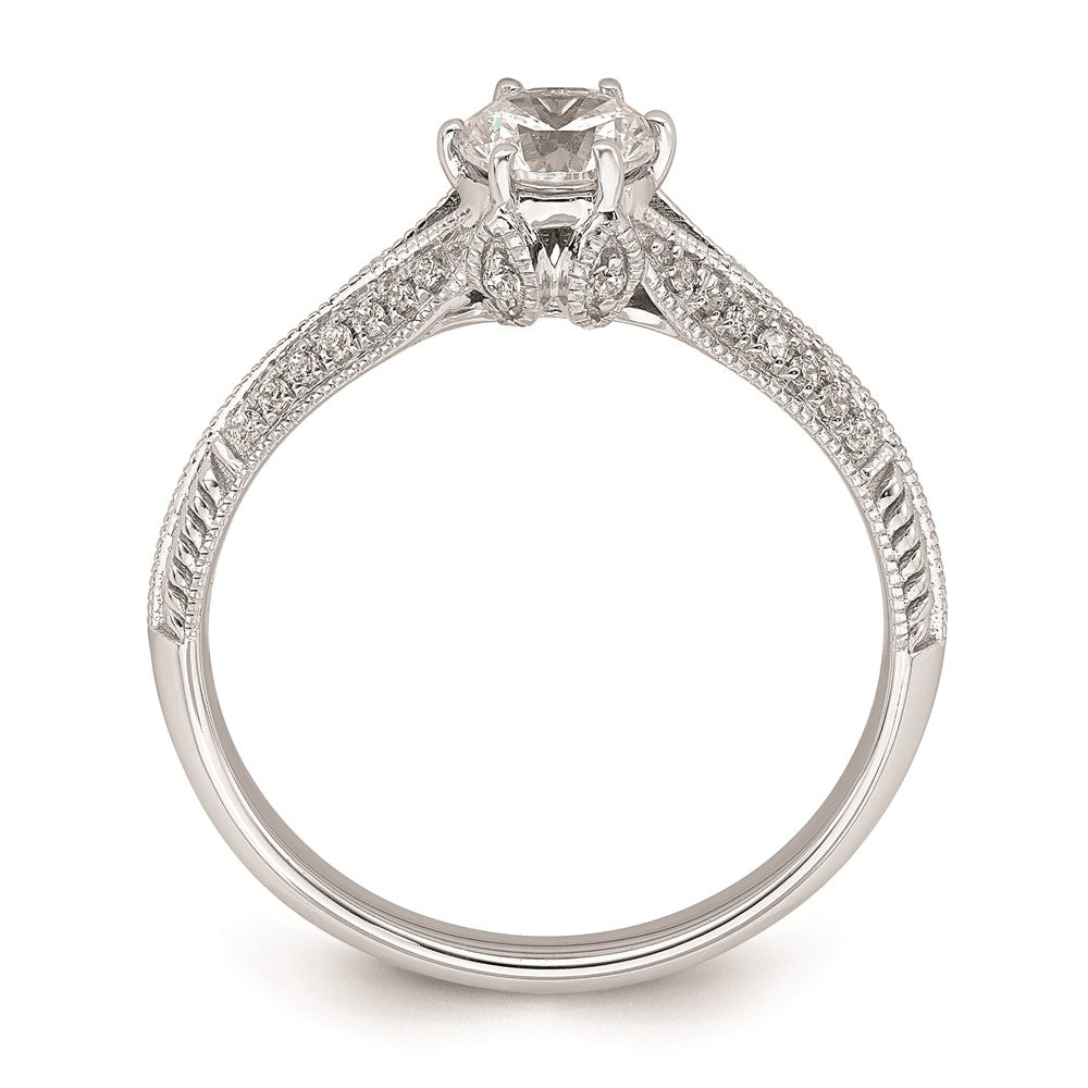 0.50ct. CZ Solid Real 14K White Gold Engagement Ring