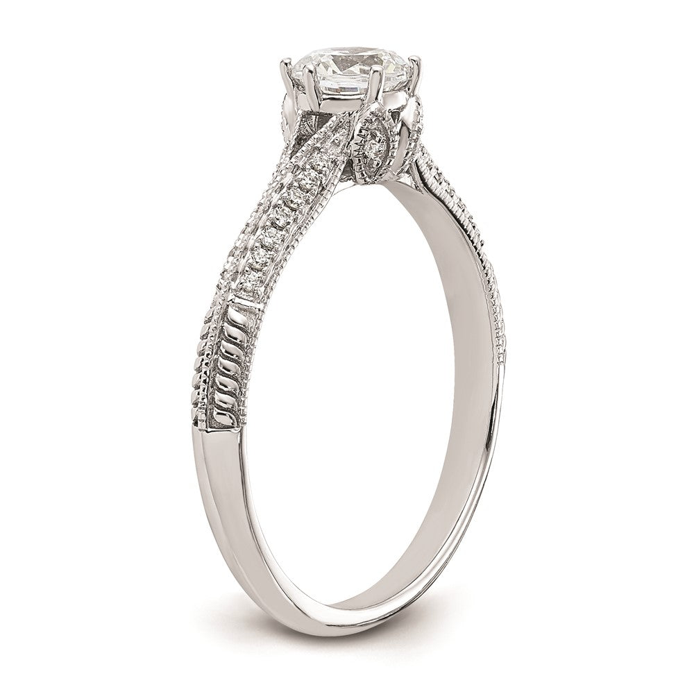 0.50ct. CZ Solid Real 14K White Gold Engagement Ring