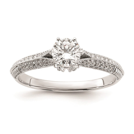 0.50ct. CZ Solid Real 14K White Gold Engagement Ring