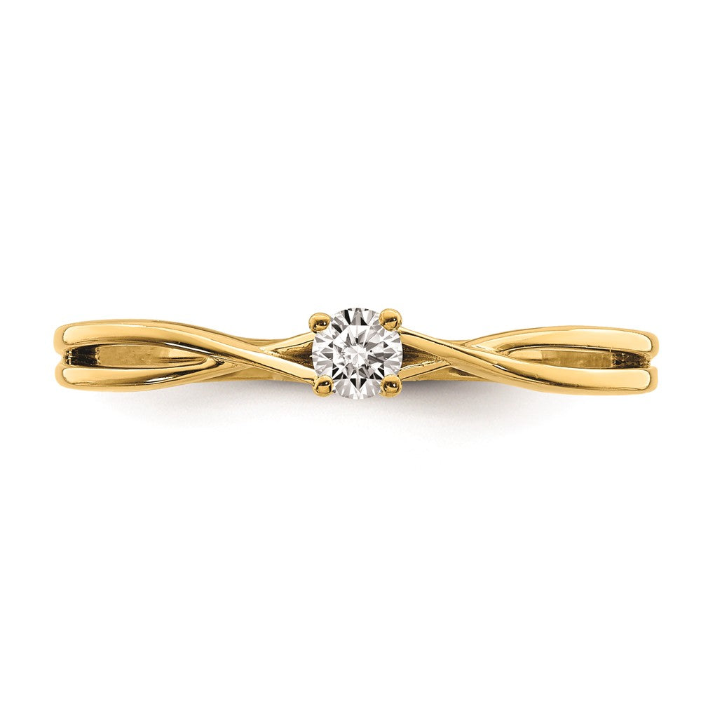 0.12ct. CZ Solid Real 14k Complete Promise Ring