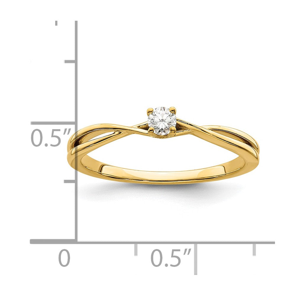 0.12ct. CZ Solid Real 14k Complete Promise Ring