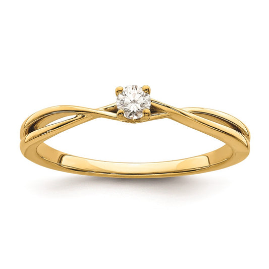 0.12ct. CZ Solid Real 14k Complete Promise Ring