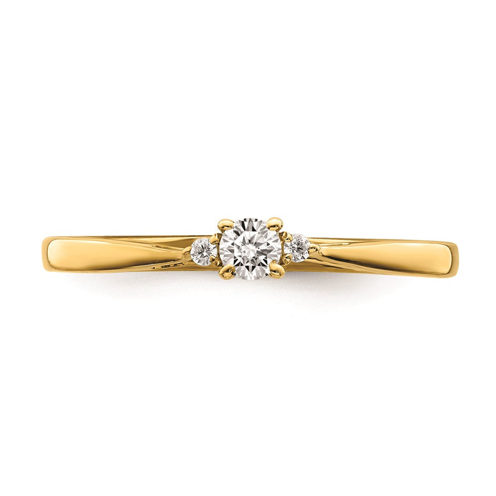 0.12ct. CZ Solid Real 14k Complete Promise Ring