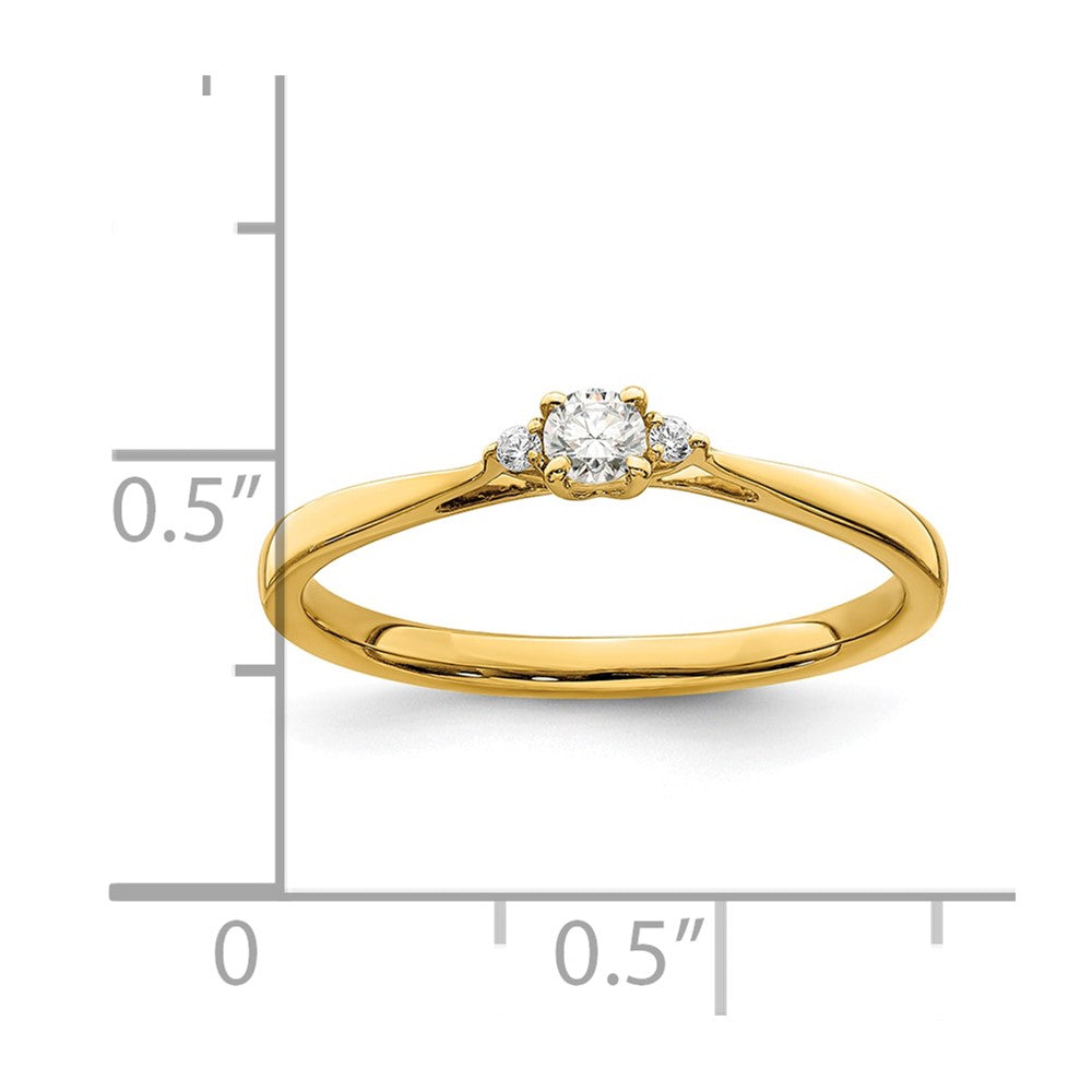 0.12ct. CZ Solid Real 14k Complete Promise Ring