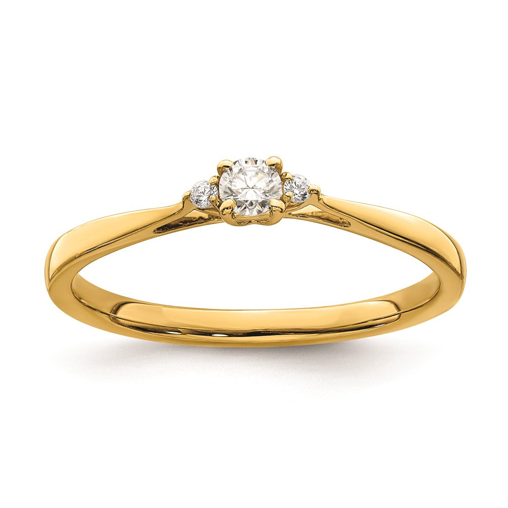 0.12ct. CZ Solid Real 14k Complete Promise Ring