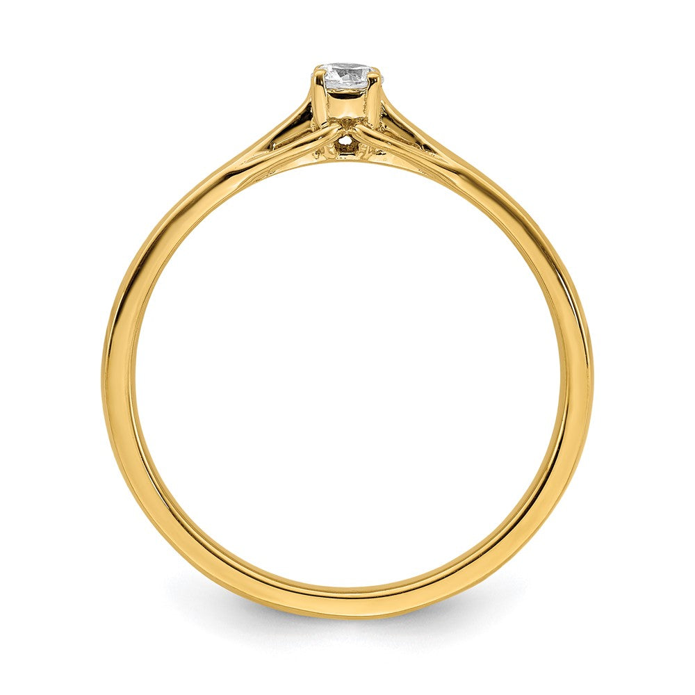 0.12ct. CZ Solid Real 14k Promise Ring