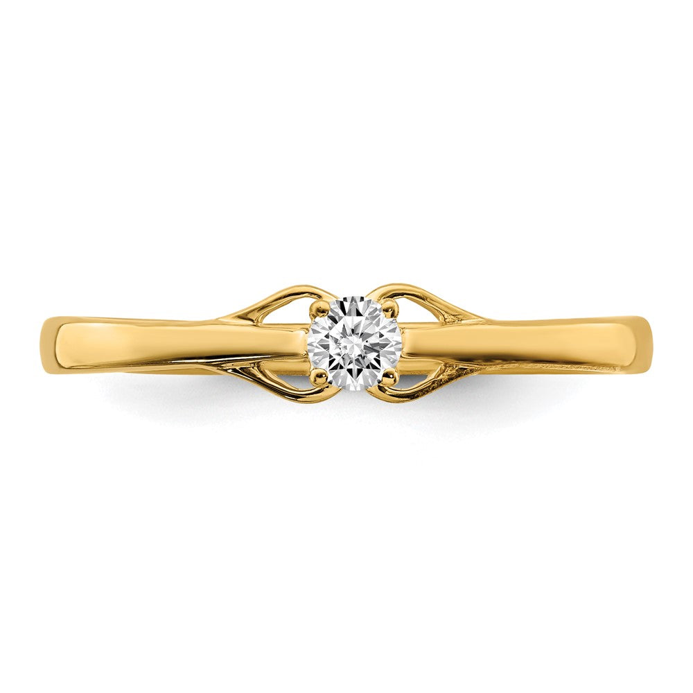 0.12ct. CZ Solid Real 14k Promise Ring