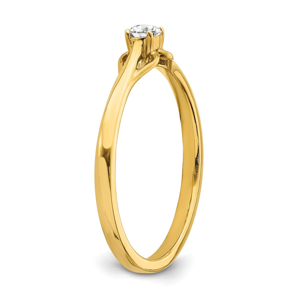 0.12ct. CZ Solid Real 14k Promise Ring