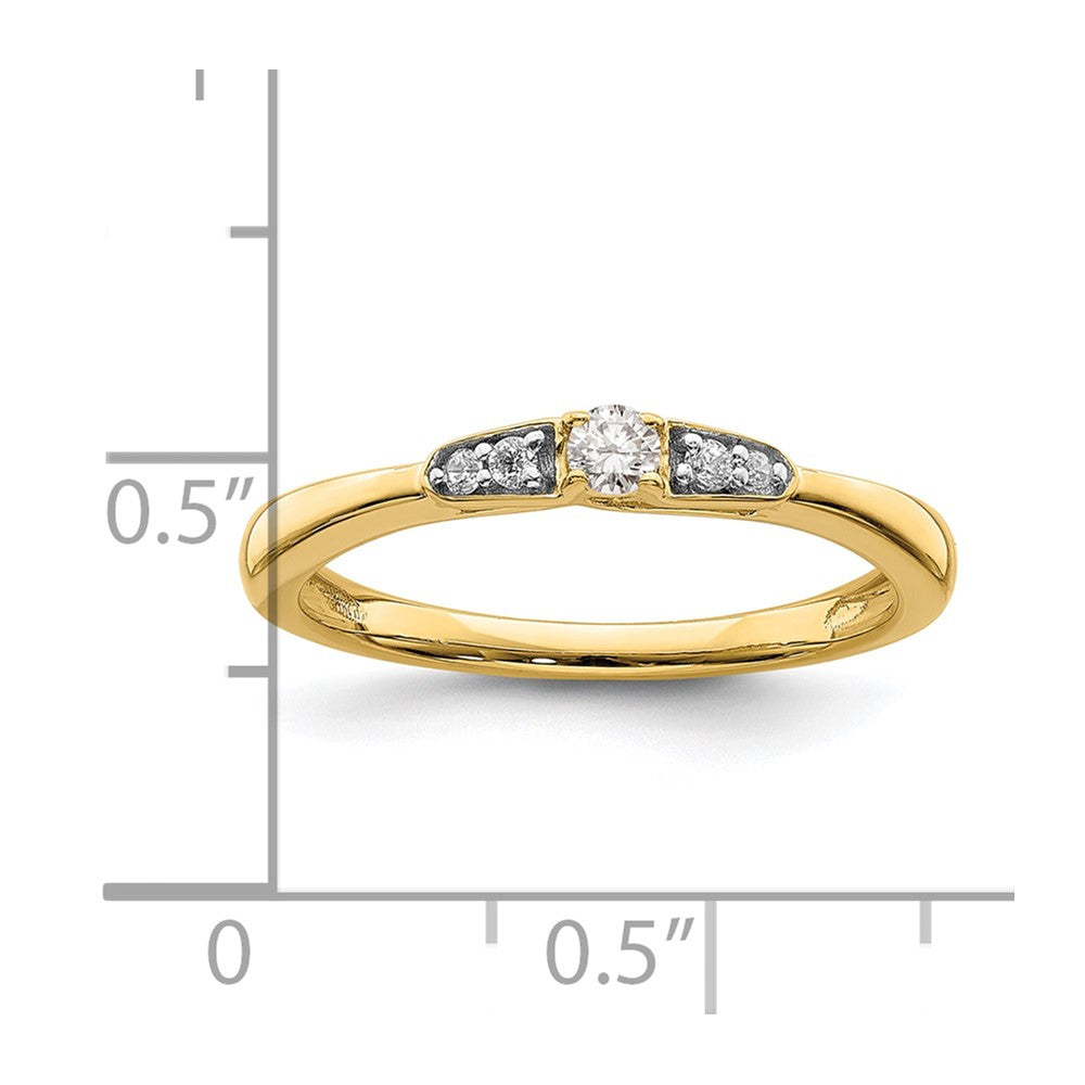 0.12ct. CZ Solid Real 14k Complete Promise Ring