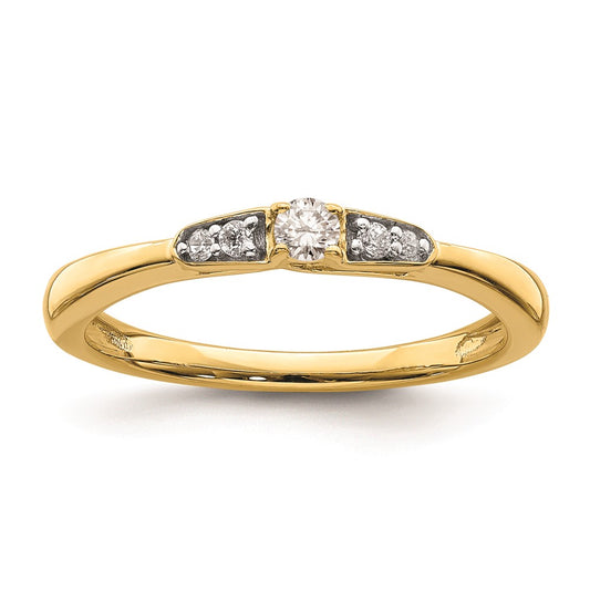 0.12ct. CZ Solid Real 14k Complete Promise Ring