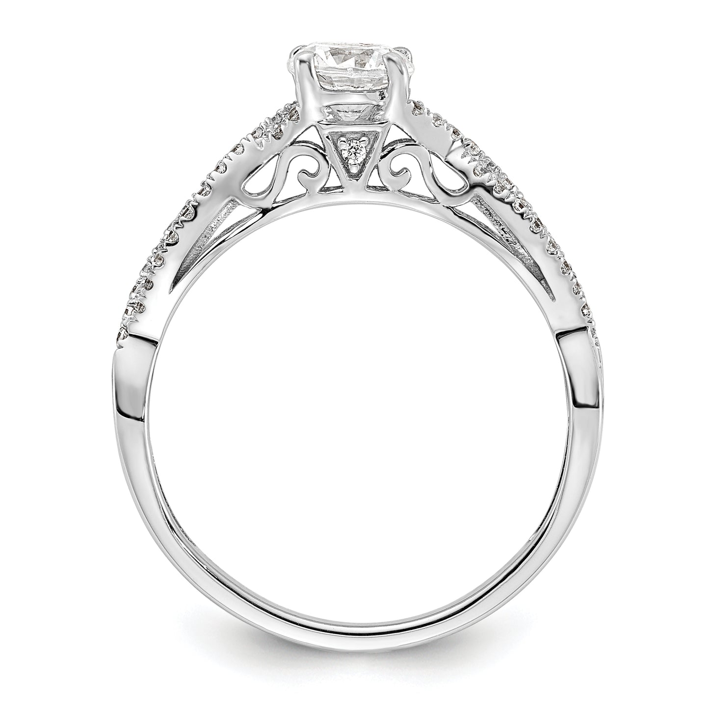 0.50ct. CZ Solid Real 14K White Gold Engagement Ring