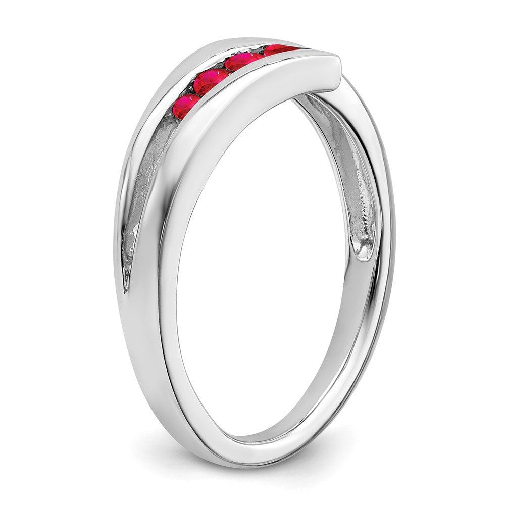 14k White Gold Ruby 4-stone Ring