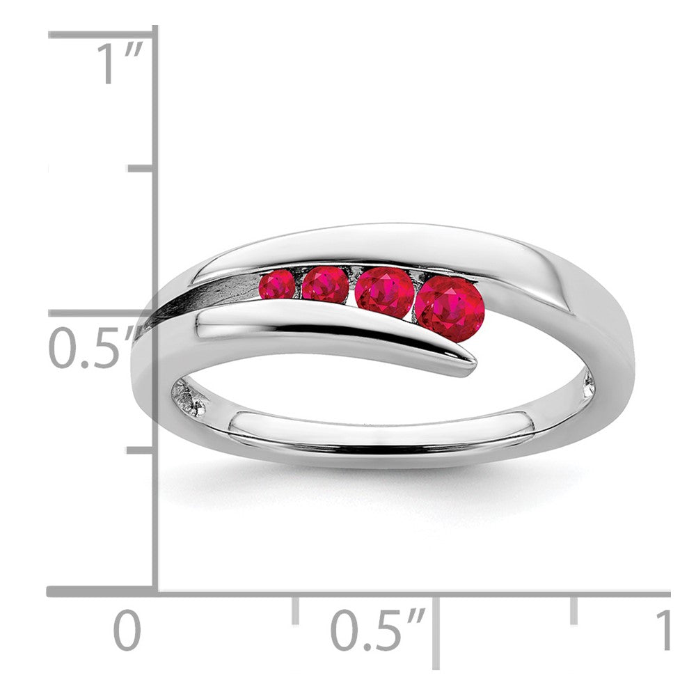 14k White Gold Ruby 4-stone Ring