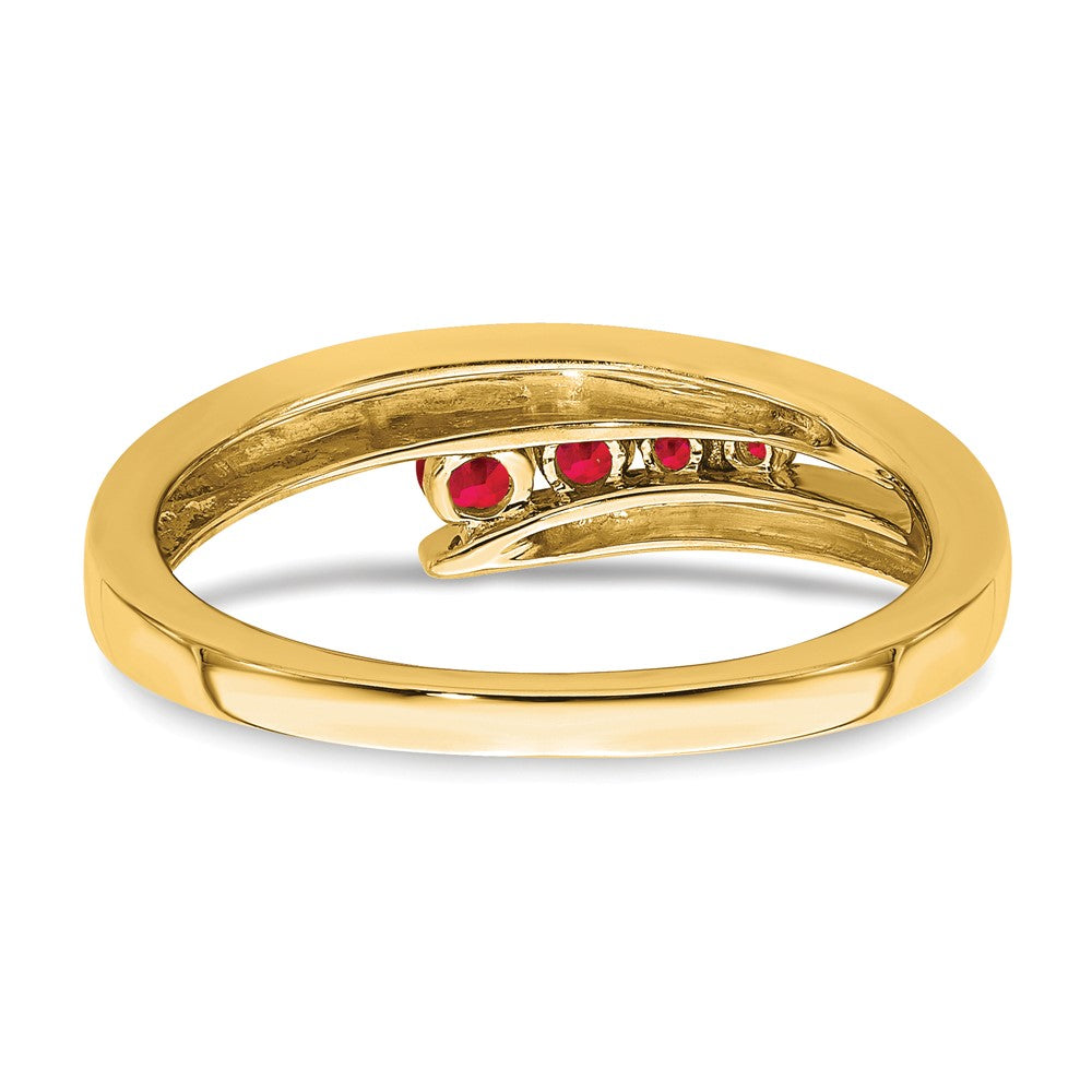 14K Yellow Gold Ruby 4-stone Ring