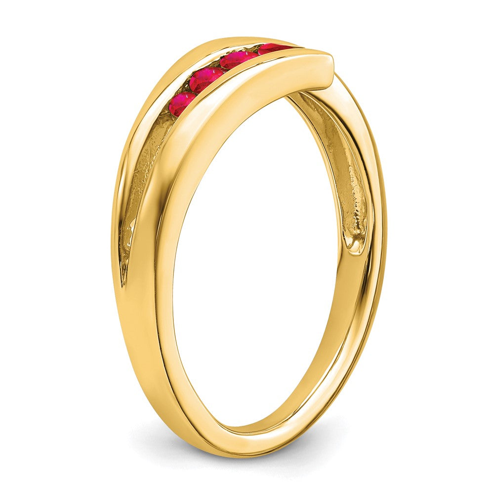 14K Yellow Gold Ruby 4-stone Ring