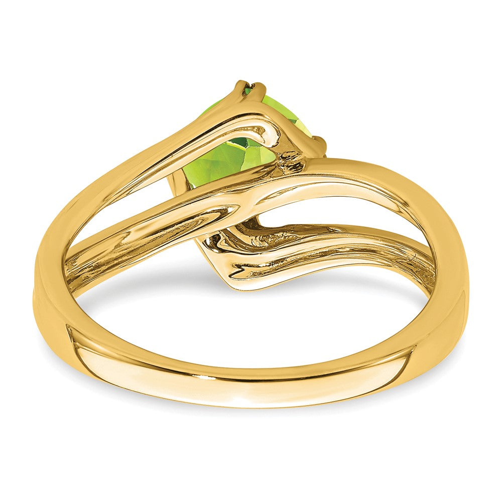 14K Yellow Gold Peridot and Real Diamond Ring