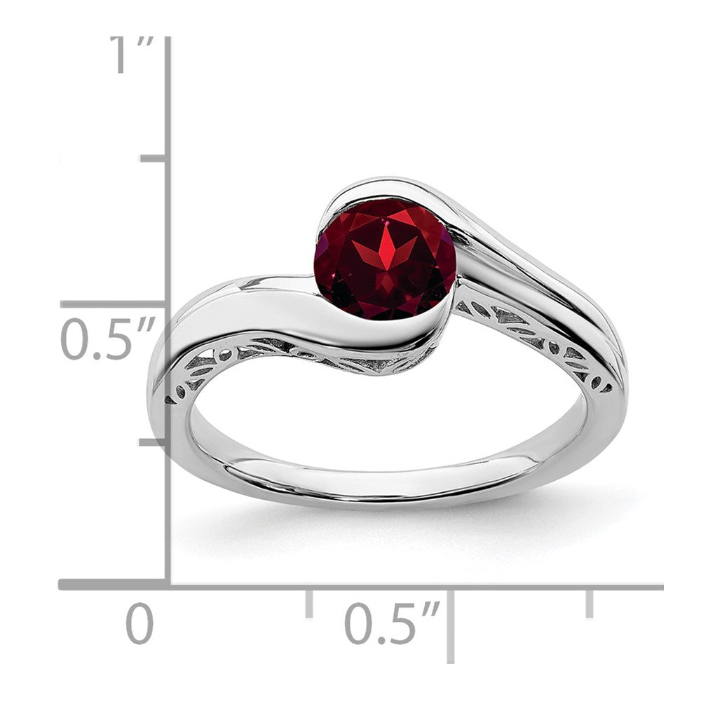 14k White Gold Garnet Bypass Ring