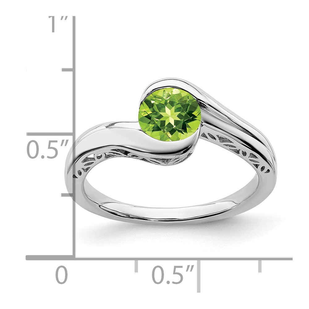 14k White Gold Peridot Bypass Ring