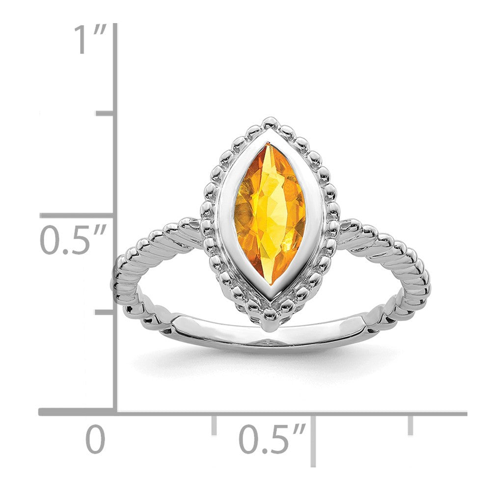 14k White Gold Marquise Citrine Ring