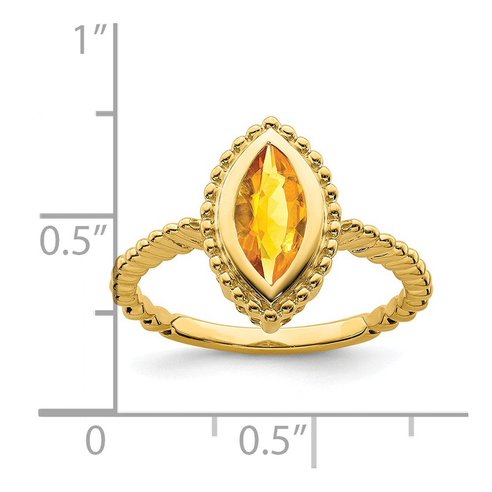 14K Yellow Gold Marquise Citrine Ring