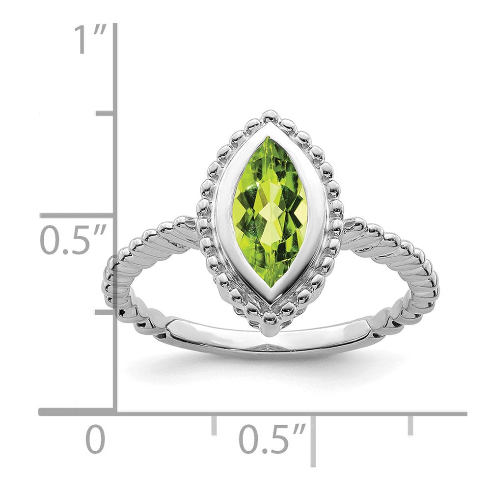 14k White Gold Marquise Peridot Ring