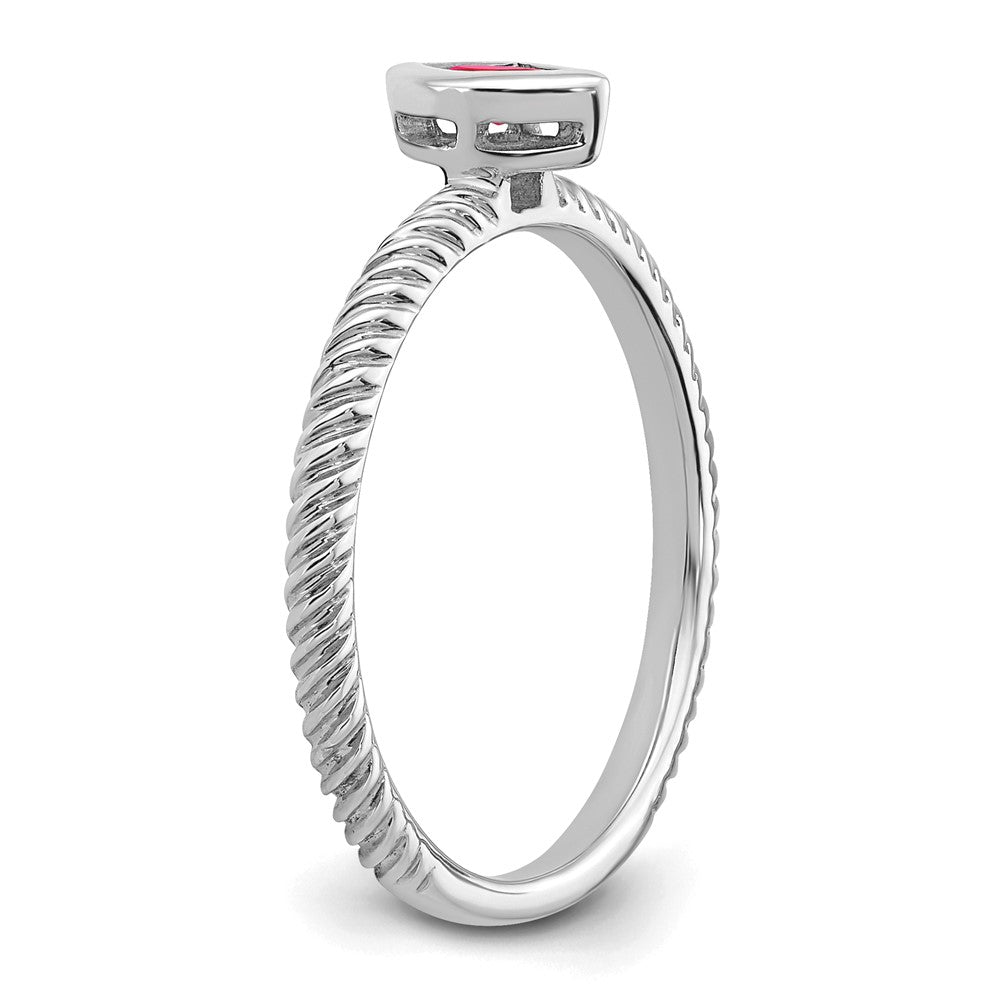 14k White Gold Marquise Bezel Ruby Ring