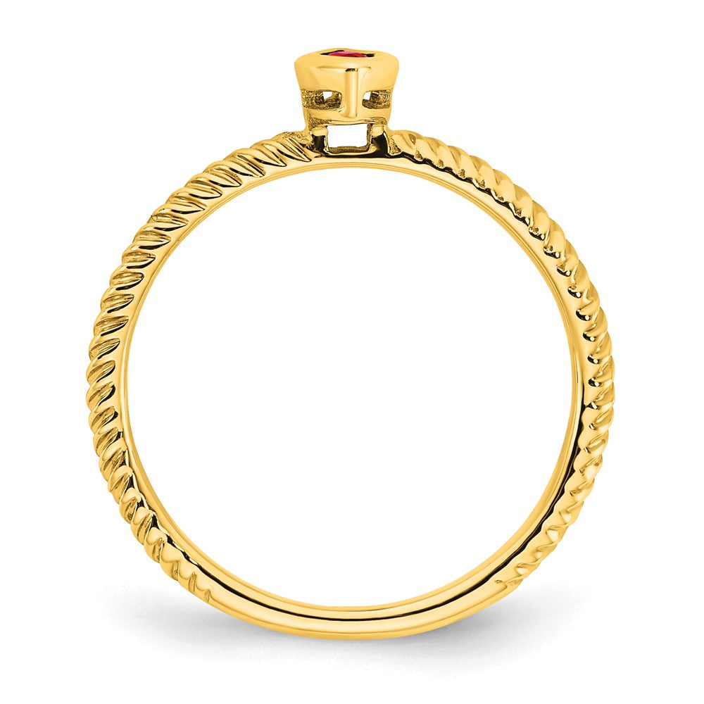 14K Yellow Gold Marquise Bezel Ruby Ring