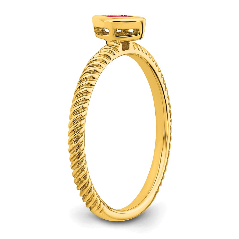 14K Yellow Gold Marquise Bezel Ruby Ring