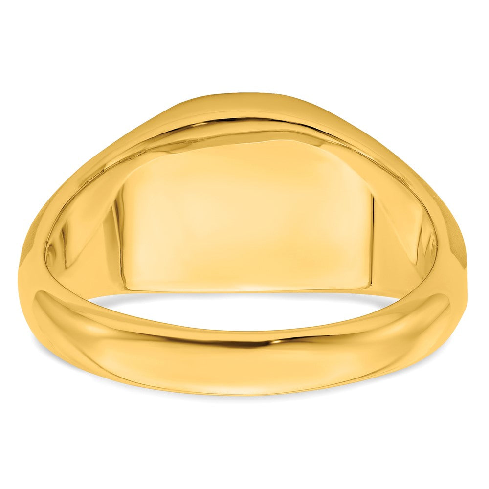 14K Yellow Gold Onyx and Real Diamond Mens Ring