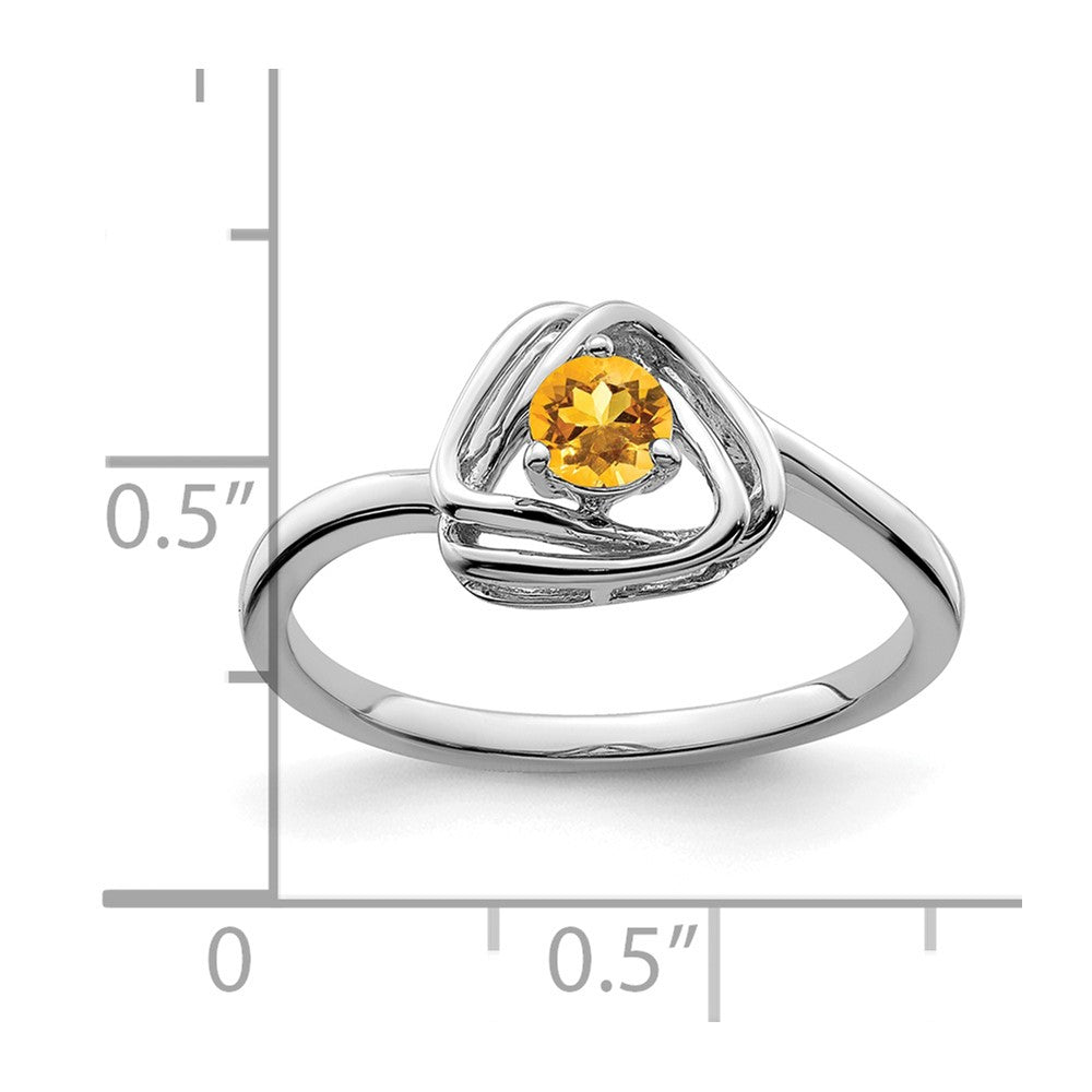 14k White Gold Citrine Triangle Ring