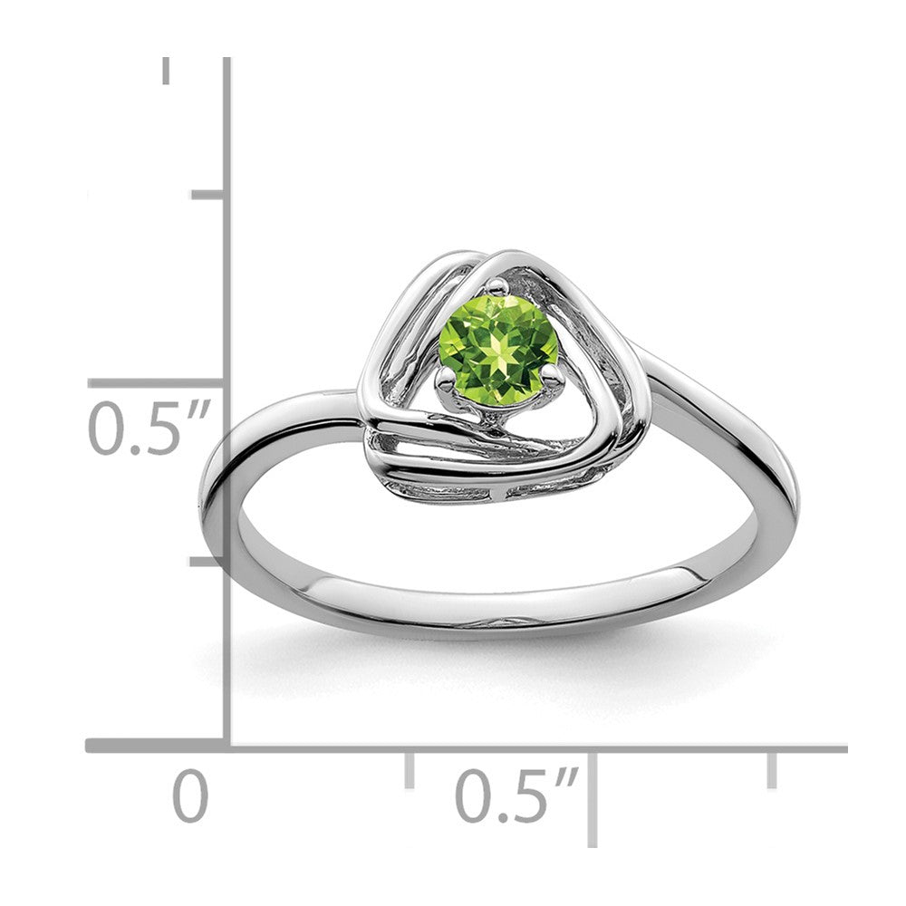 Solid 14k White Gold Simulated Peridot Triangle Ring