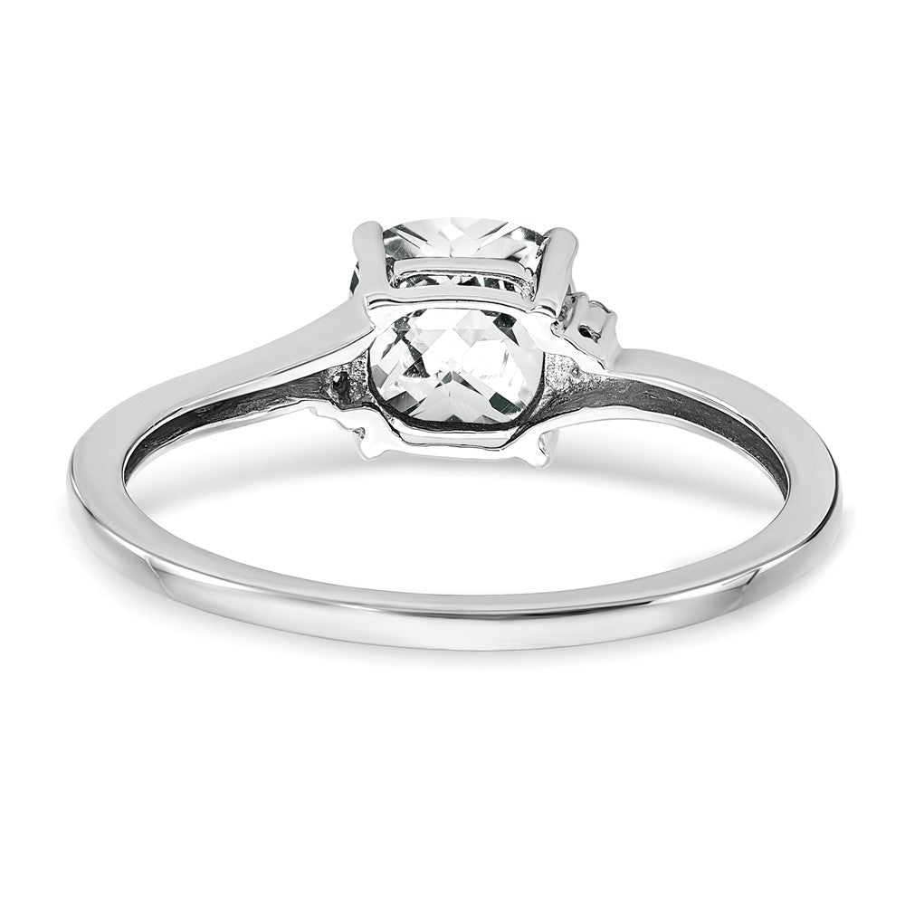 Sterling Silver White Topaz and Diamond Ring