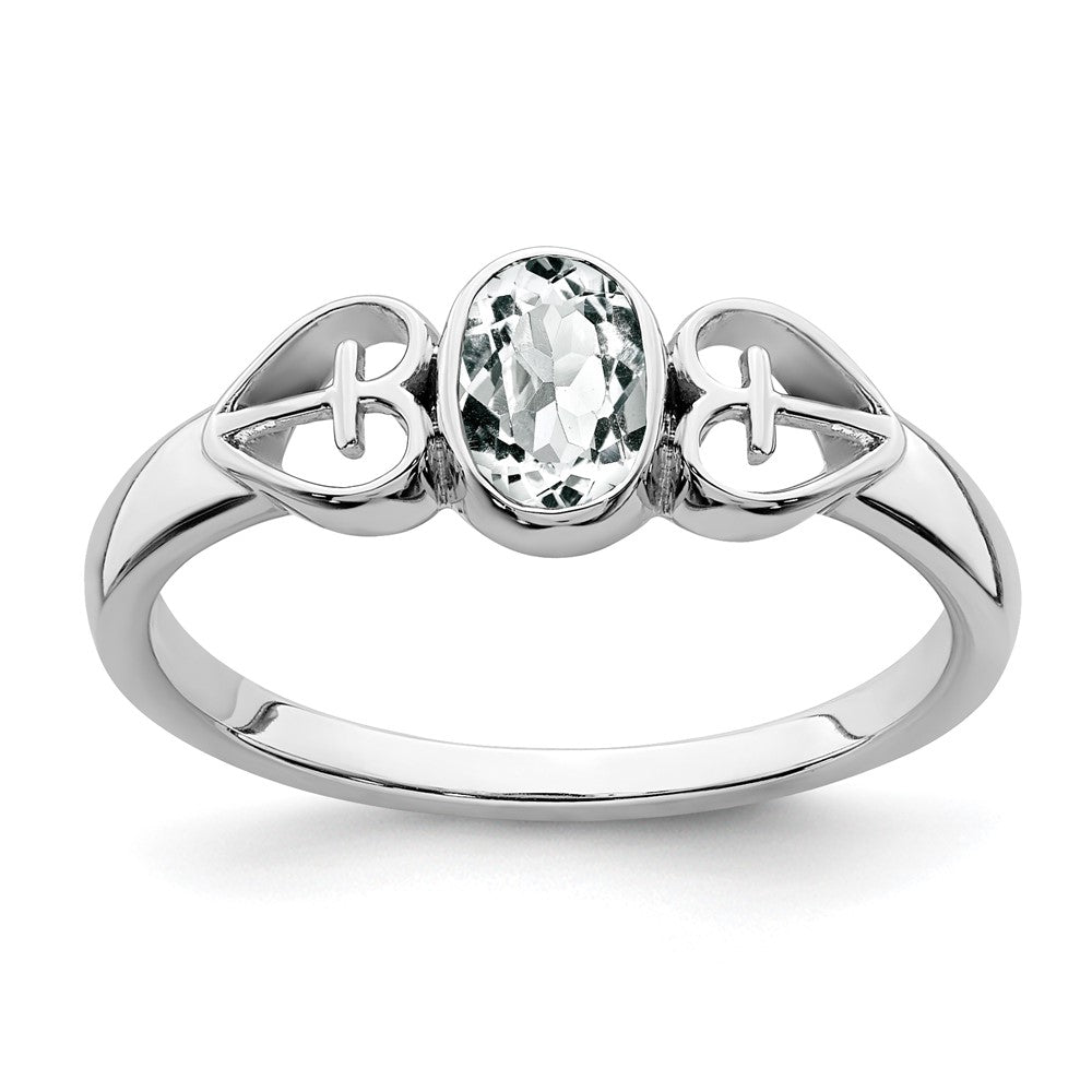 Sterling Silver White Topaz Ring