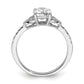 1.00ct. CZ Solid Real 14k White Polish 1ct Round Engagement Dia Ring