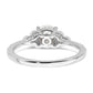 1.00ct. CZ Solid Real 14k White Polish 1ct Round Engagement Dia Ring