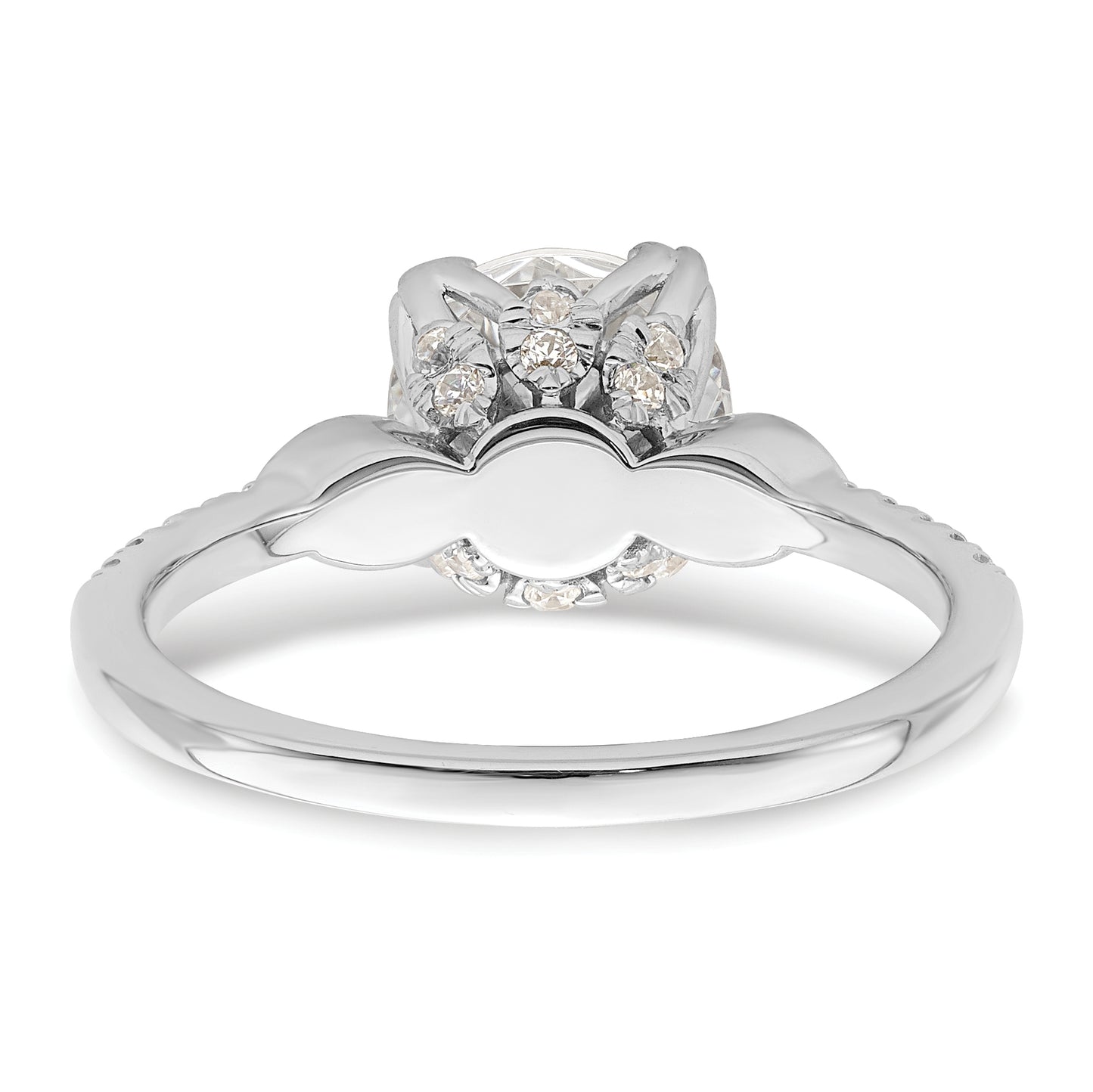 2.00ct. CZ Solid Real 14k White Polish 2ct Round Engagement Dia Ring