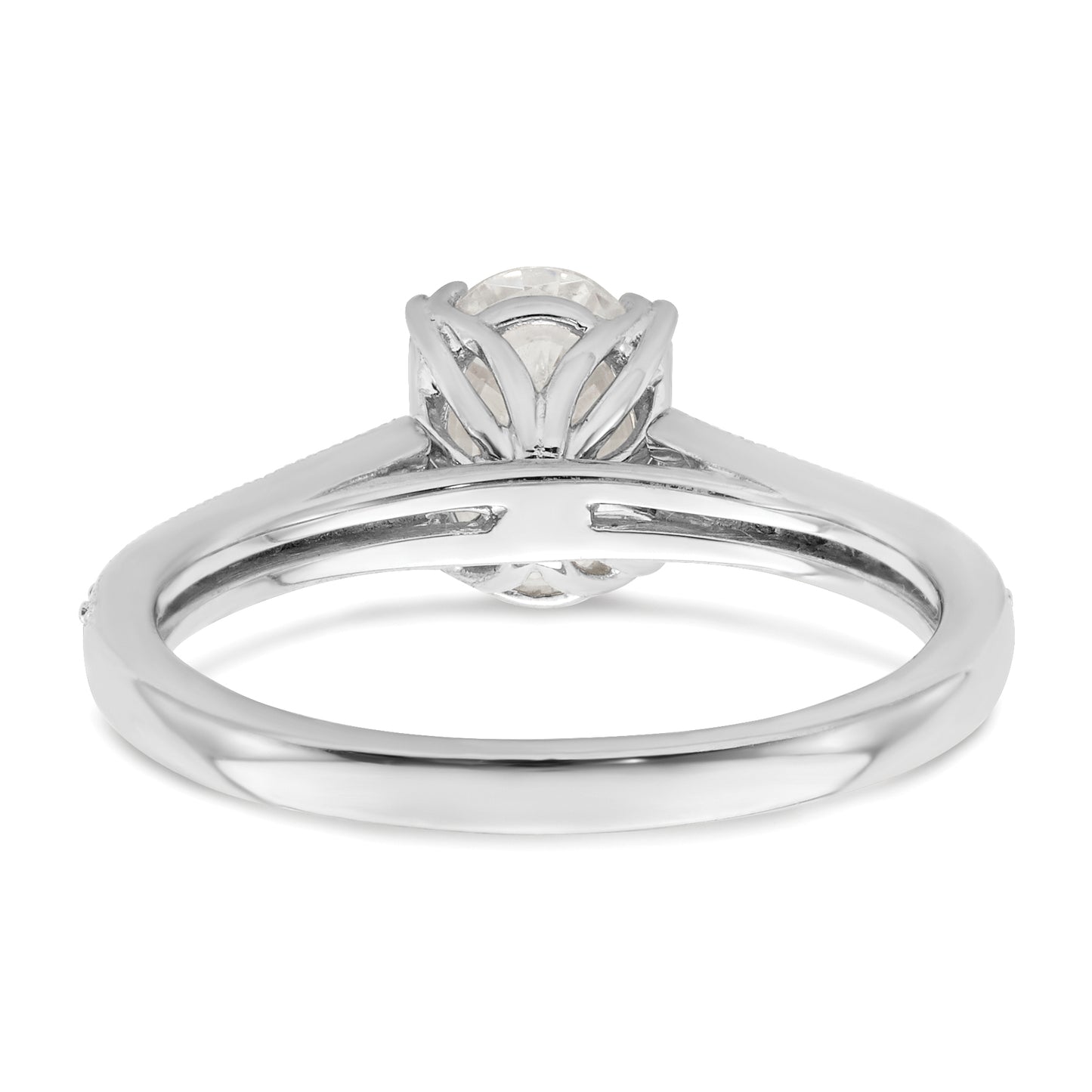 1.00ct. CZ Solid Real 14k White Polish 1ct Oval Engagement Dia Ring