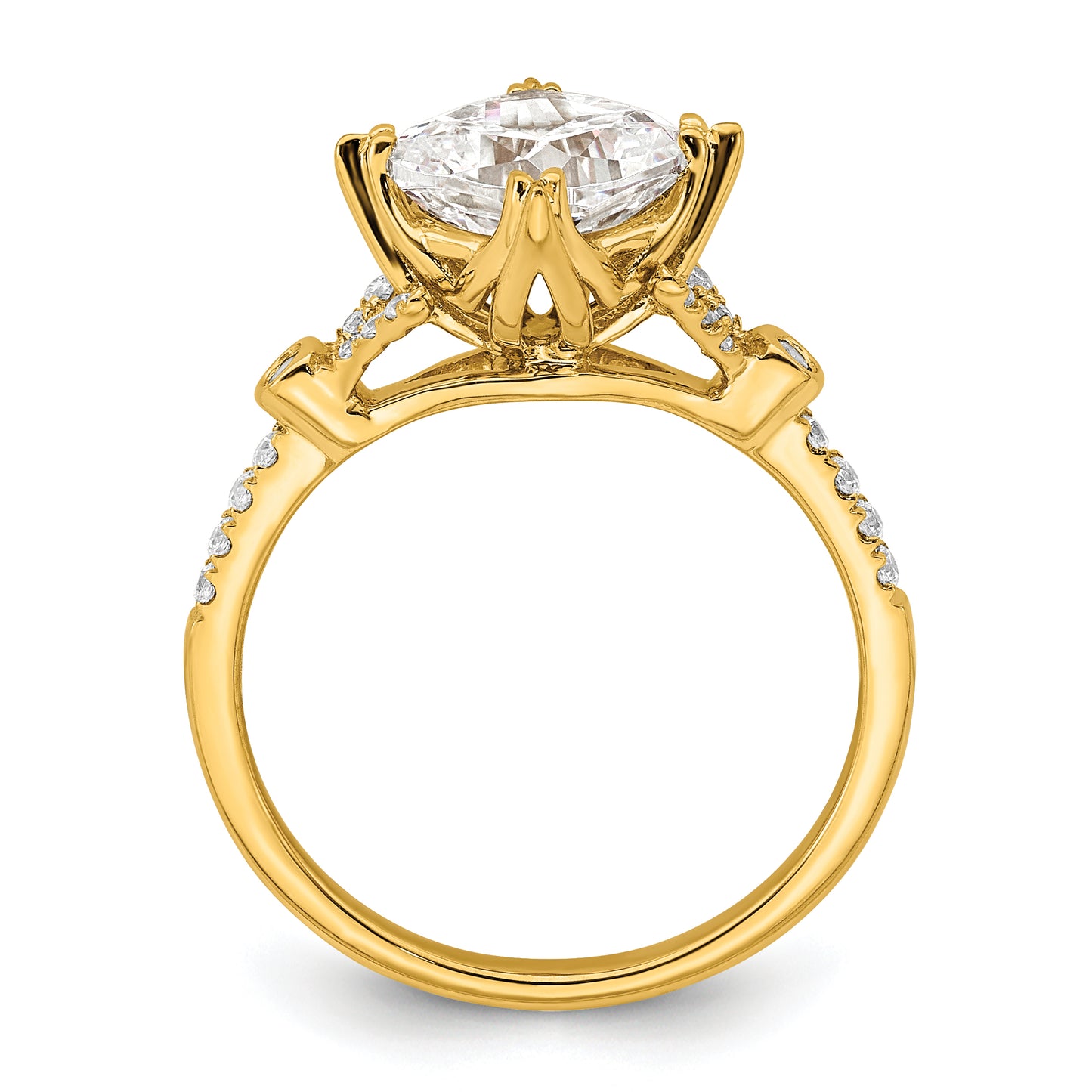 2.00ct. CZ Solid Real 14k Polish 2ct Cushion Engagement Dia Ring