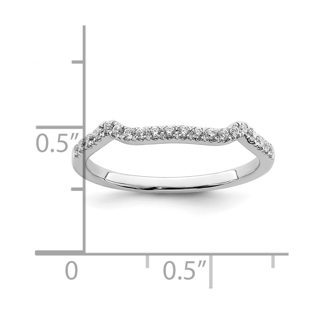 0.12ct. CZ Solid Real 14k White Polish Matching Wedding Wedding Band Ring