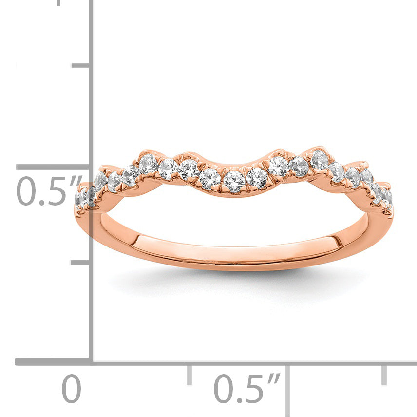 0.22ct. CZ Solid Real 14k Rose Polish Matching Wedding Wedding Band Ring