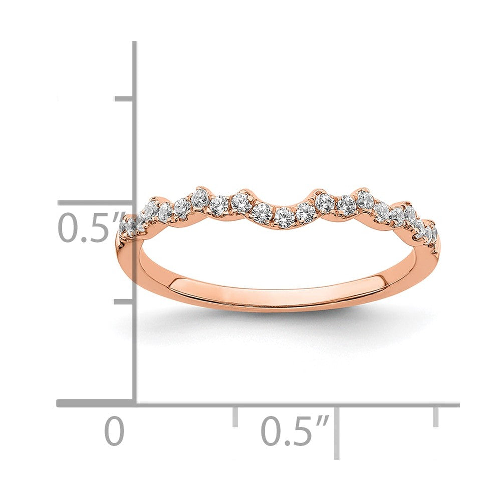 0.22ct. CZ Solid Real 14k Rose Polish Matching Wedding Wedding Band Ring