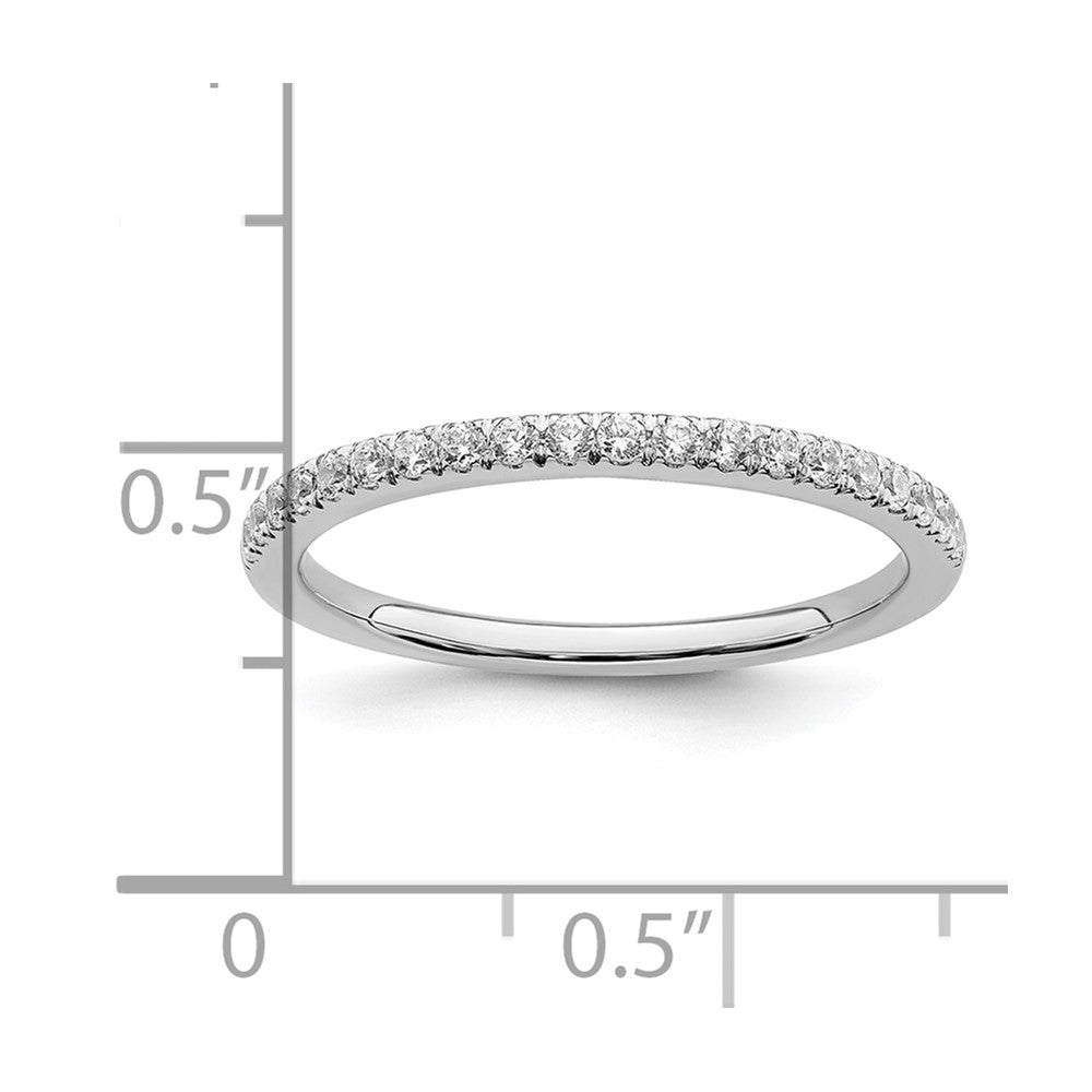 0.22ct. CZ Solid Real 14k White Polished Matching Wedding Wedding Band Ring