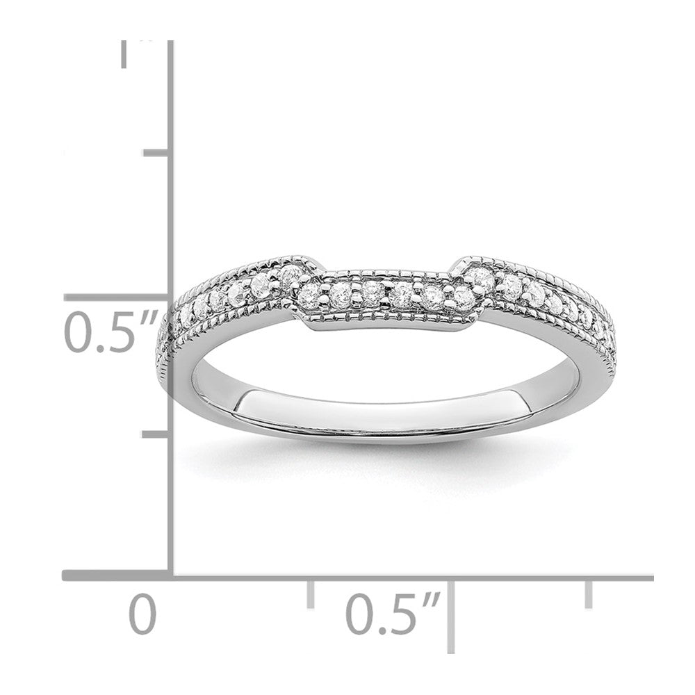 0.17ct. CZ Solid Real 14k White Polished Matching Wedding Wedding Band Ring