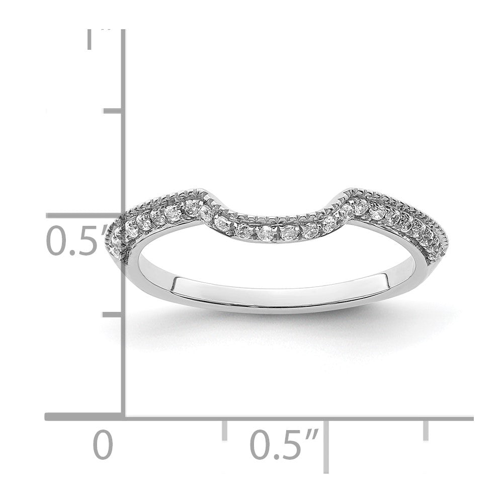 0.10ct. CZ Solid Real 14k White Polished Matching Wedding Wedding Band Ring