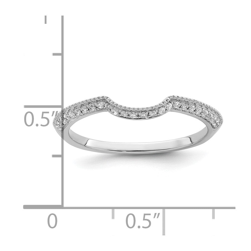 0.12ct. CZ Solid Real 14k White Polished Matching Wedding Wedding Band Ring