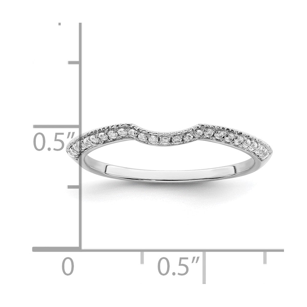 0.12ct. CZ Solid Real 14k White Polished Matching Wedding Wedding Band Ring