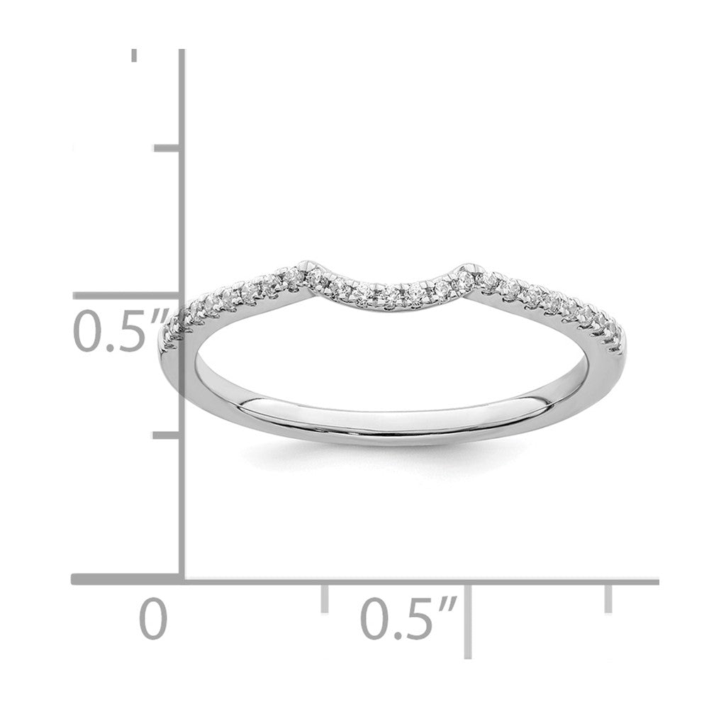 0.10ct. CZ Solid Real 14k White Polished Matching Wedding Wedding Band Ring