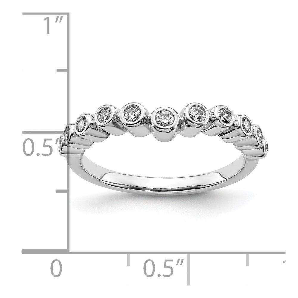 0.16ct. CZ Solid Real 14k White Polished Matching Wedding Wedding Band Ring